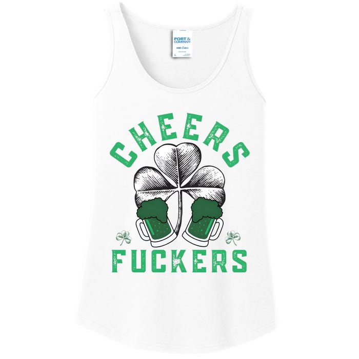 Cheers Fckers Shamrock Irish Day Saint PatrickS Day Ladies Essential Tank