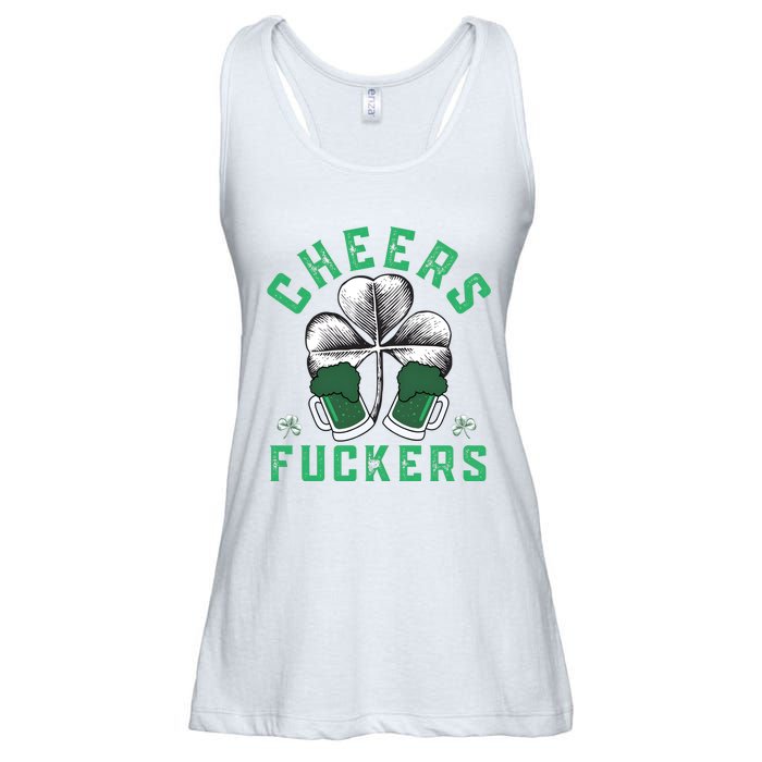 Cheers Fckers Shamrock Irish Day Saint PatrickS Day Ladies Essential Flowy Tank