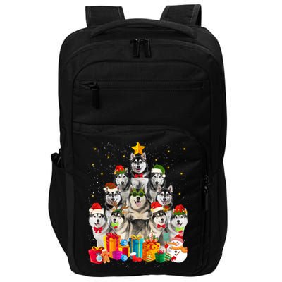 Christmas Funny Siberian Husky Dog Tree Xmas Pet Dog Lover Meaningful Gift Impact Tech Backpack