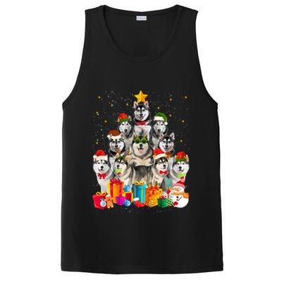 Christmas Funny Siberian Husky Dog Tree Xmas Pet Dog Lover Meaningful Gift PosiCharge Competitor Tank