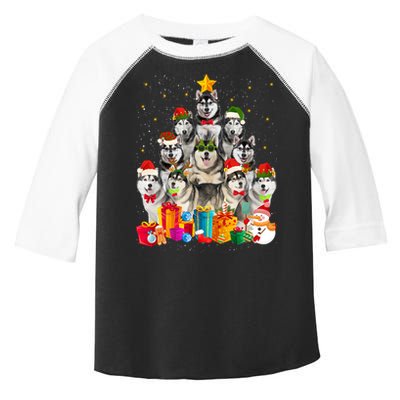 Christmas Funny Siberian Husky Dog Tree Xmas Pet Dog Lover Meaningful Gift Toddler Fine Jersey T-Shirt