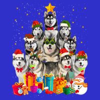 Christmas Funny Siberian Husky Dog Tree Xmas Pet Dog Lover Meaningful Gift Visor