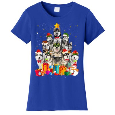 Christmas Funny Siberian Husky Dog Tree Xmas Pet Dog Lover Meaningful Gift Women's T-Shirt