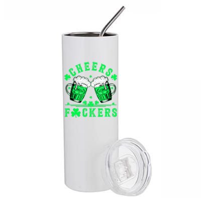 Cheers Fuckers St Patricks Day Beer Drinking Mugs Stainless Steel Tumbler