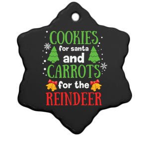 Cookies For Santa And Carrots For The Reindeer Gift Ceramic Star Ornament