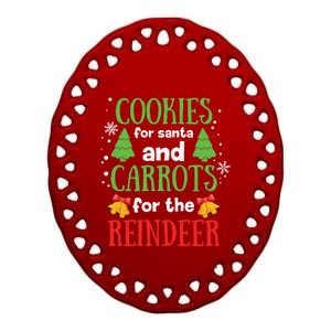 Cookies For Santa And Carrots For The Reindeer Gift Ceramic Oval Ornament