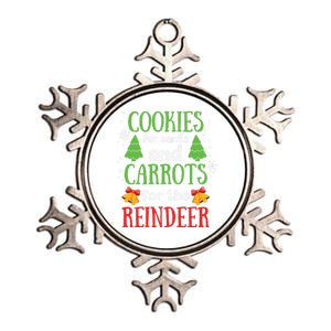 Cookies For Santa And Carrots For The Reindeer Gift Metallic Star Ornament