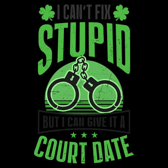 Cant Fix Stupid Give Court Date Design St Patricks Police Gift Impact Tech Backpack