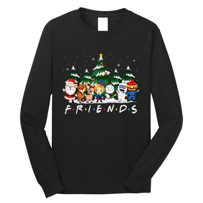 Christmas Friends Santa Rudolph Snowman Xmas Family Pajamas Long Sleeve Shirt