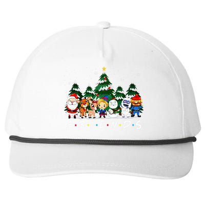 Christmas Friends Santa Rudolph Snowman Xmas Family Pajamas Snapback Five-Panel Rope Hat