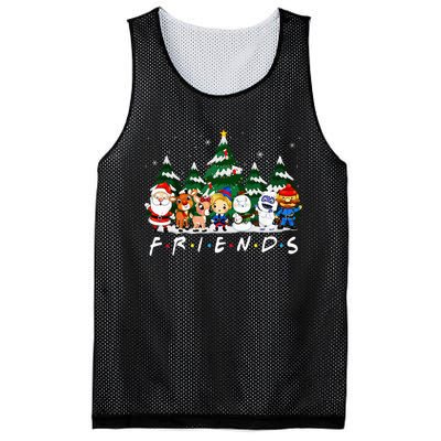 Christmas Friends Santa Rudolph Snowman Xmas Family Pajamas Mesh Reversible Basketball Jersey Tank