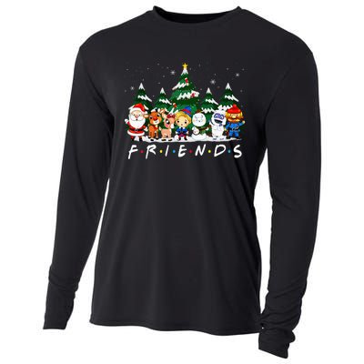 Christmas Friends Santa Rudolph Snowman Xmas Family Pajamas Cooling Performance Long Sleeve Crew