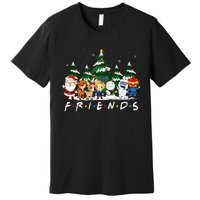 Christmas Friends Santa Rudolph Snowman Xmas Family Pajamas Premium T-Shirt