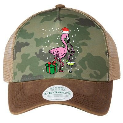 Christmas Flamingo Santa Tropical Xmas Vacation Legacy Tie Dye Trucker Hat