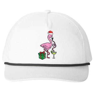 Christmas Flamingo Santa Tropical Xmas Vacation Snapback Five-Panel Rope Hat