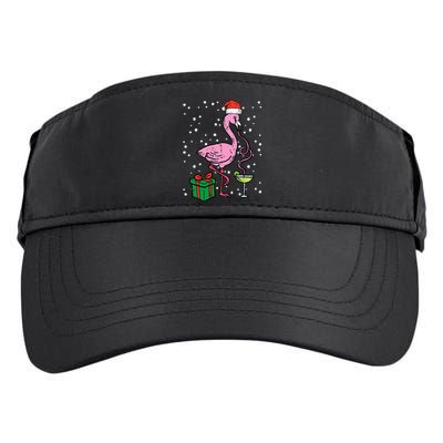 Christmas Flamingo Santa Tropical Xmas Vacation Adult Drive Performance Visor