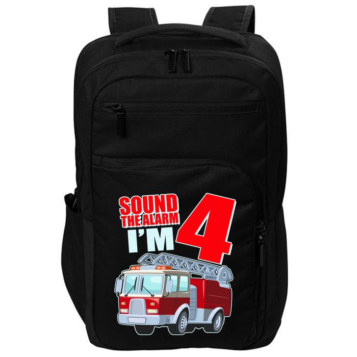 Cute Funny Sound The Alarm I'm 4 Four Impact Tech Backpack