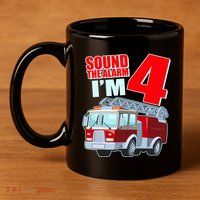 Cute Funny Sound The Alarm I'm 4 Four 11oz C Handle Ceramic Mug
