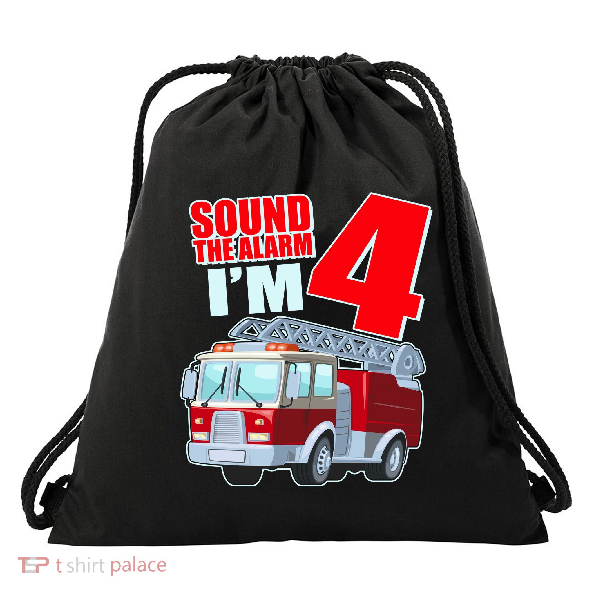 Cute Funny Sound The Alarm I'm 4 Four Drawstring Bag