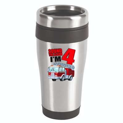 Cute Funny Sound The Alarm I'm 4 Four 16oz Travel Tumbler