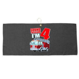 Cute Funny Sound The Alarm I'm 4 Four Large Microfiber Waffle Golf Towel