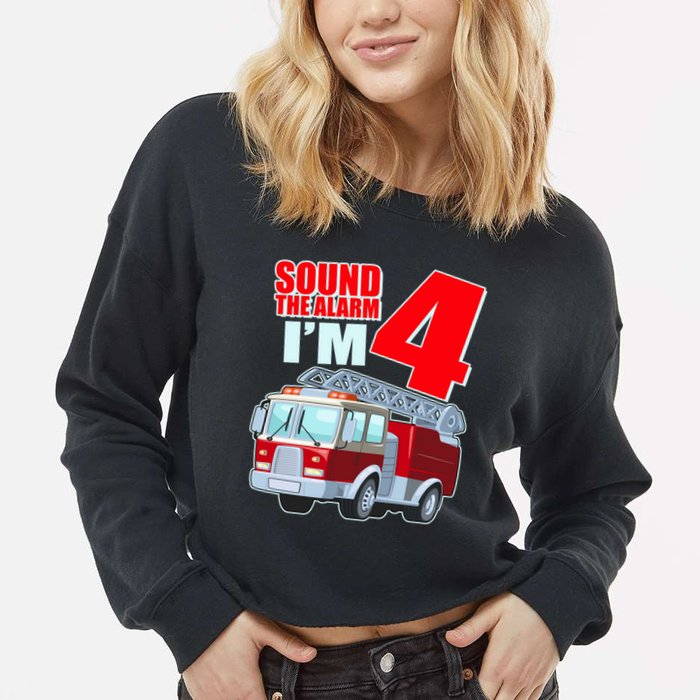 Cute Funny Sound The Alarm I'm 4 Four Cropped Pullover Crew