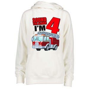 Cute Funny Sound The Alarm I'm 4 Four Womens Funnel Neck Pullover Hood