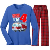 Cute Funny Sound The Alarm I'm 4 Four Women's Long Sleeve Flannel Pajama Set 