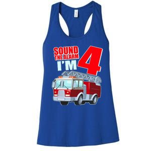 Cute Funny Sound The Alarm I'm 4 Four Women's Racerback Tank