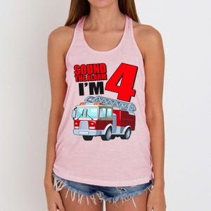 Cute Funny Sound The Alarm I'm 4 Four Women's Knotted Racerback Tank