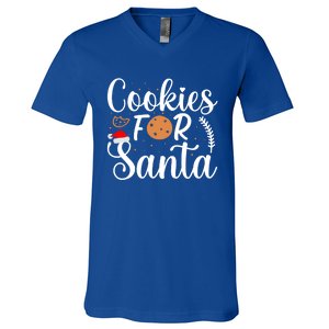 Cookies For Santa Christmas Joy Santa Claus Cookie Eater Funny Gift V-Neck T-Shirt