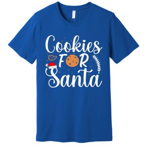 Cookies For Santa Christmas Joy Santa Claus Cookie Eater Funny Gift Premium T-Shirt