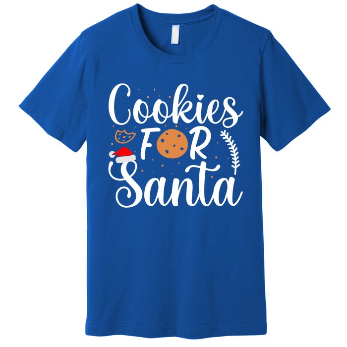 Cookies For Santa Christmas Joy Santa Claus Cookie Eater Funny Gift Premium T-Shirt