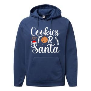 Cookies For Santa Christmas Joy Santa Claus Cookie Eater Funny Gift Performance Fleece Hoodie