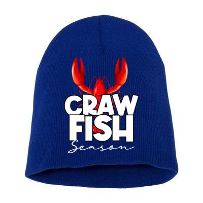 Craw Fish Season Mardi Gras Crawfish Boil Lobster Gift Short Acrylic Beanie