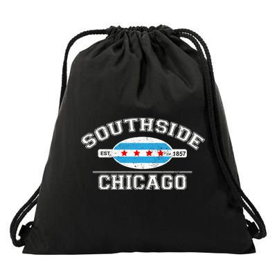 Chicago Flaggift Southside Chicago Gift City Of Chicago Flag Meaningful Gift Drawstring Bag