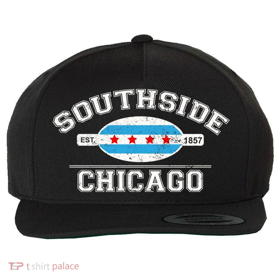 Chicago Flaggift Southside Chicago Gift City Of Chicago Flag Meaningful Gift Wool Snapback Cap
