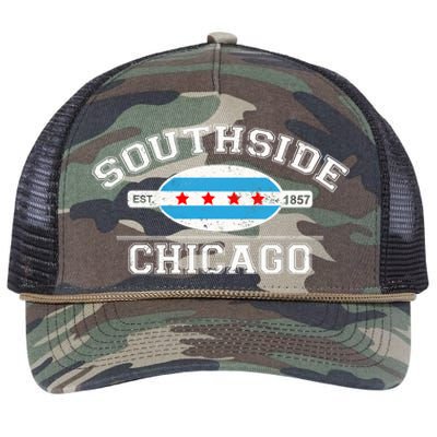 Chicago Flaggift Southside Chicago Gift City Of Chicago Flag Meaningful Gift Retro Rope Trucker Hat Cap