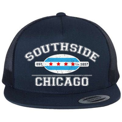 Chicago Flaggift Southside Chicago Gift City Of Chicago Flag Meaningful Gift Flat Bill Trucker Hat