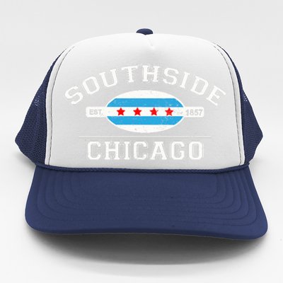 Chicago Flaggift Southside Chicago Gift City Of Chicago Flag Meaningful Gift Trucker Hat