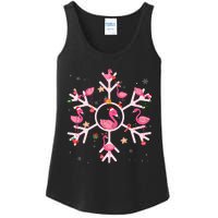 Christmas Flamingo Santa Hat Xmas Lights Flamingo Snowflakes Ladies Essential Tank