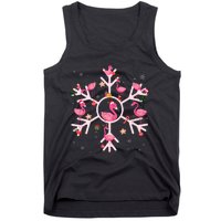 Christmas Flamingo Santa Hat Xmas Lights Flamingo Snowflakes Tank Top