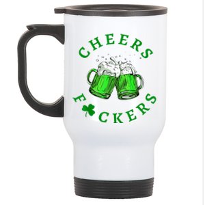 Cheers Fuckers St Patricks Day Beer Drinking Mugs Stainless Steel Travel Mug