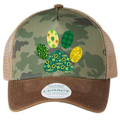 Cute Funny St Patrick's Day Patterns Pet Animal Paw Legacy Tie Dye Trucker Hat