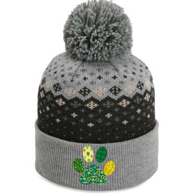 Cute Funny St Patrick's Day Patterns Pet Animal Paw The Baniff Cuffed Pom Beanie