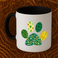 Cute Funny St Patrick's Day Patterns Pet Animal Paw Mug