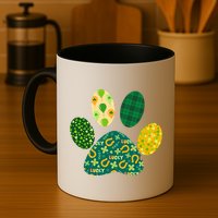 Cute Funny St Patrick's Day Patterns Pet Animal Paw Mug