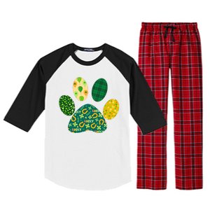 Cute Funny St Patrick's Day Patterns Pet Animal Paw Raglan Sleeve Pajama Set