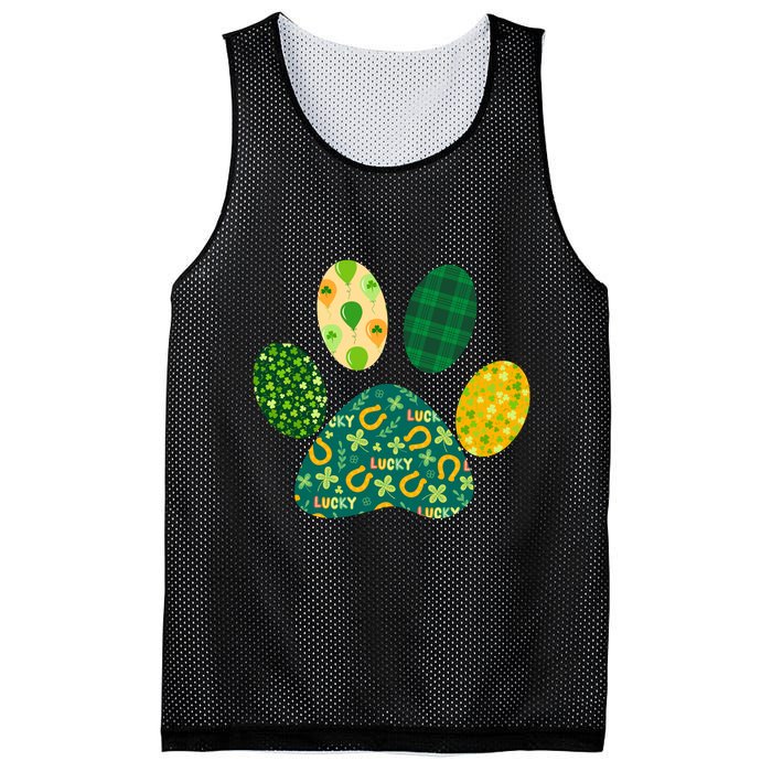 Cute Funny St Patrick's Day Patterns Pet Animal Paw Mesh Reversible Basketball Jersey Tank