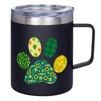 Cute Funny St Patrick's Day Patterns Pet Animal Paw 12oz Stainless Steel Coffee Mug